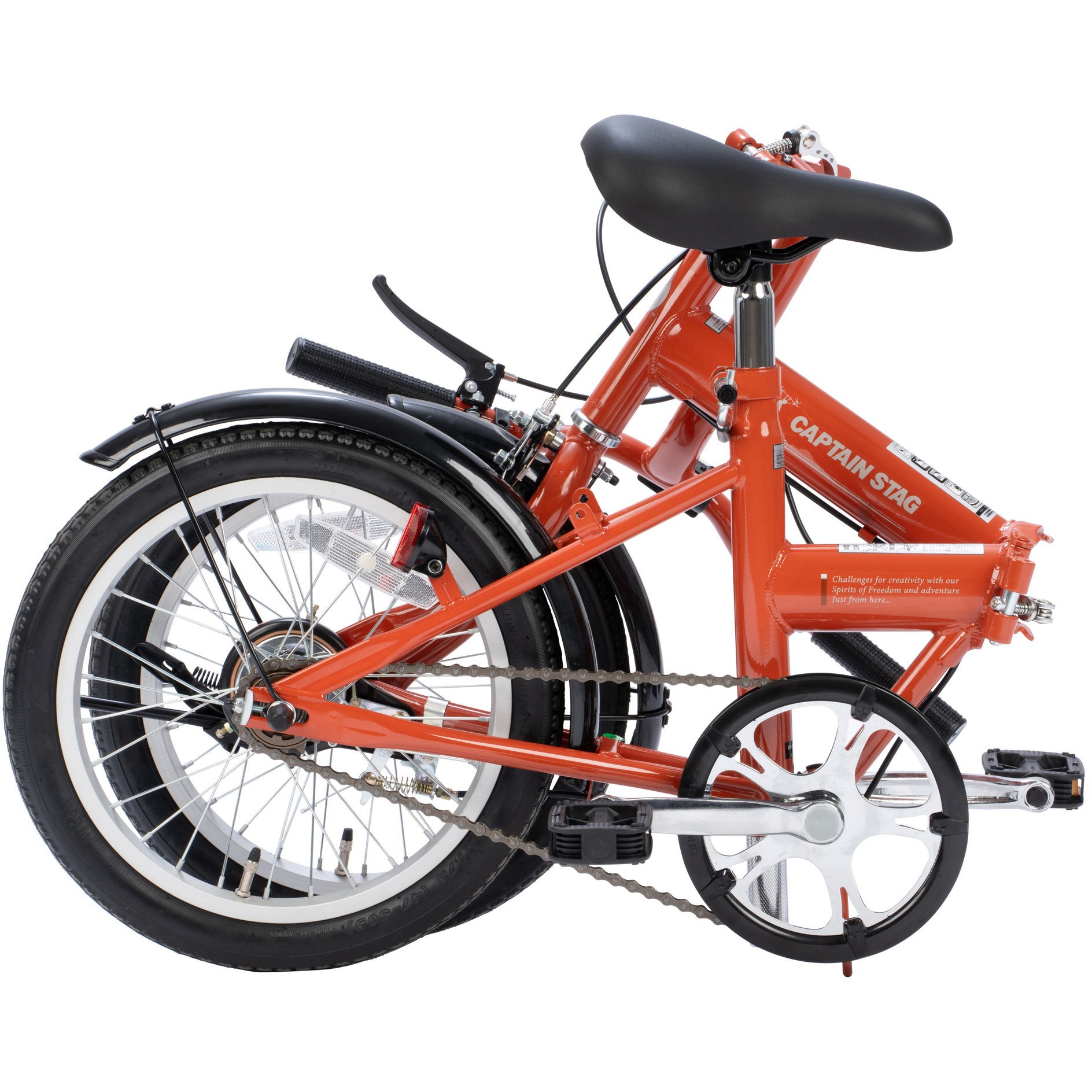 YG-1532 フローリー折りたたみ自転車16インチ CAPTAIN STAG タイヤ