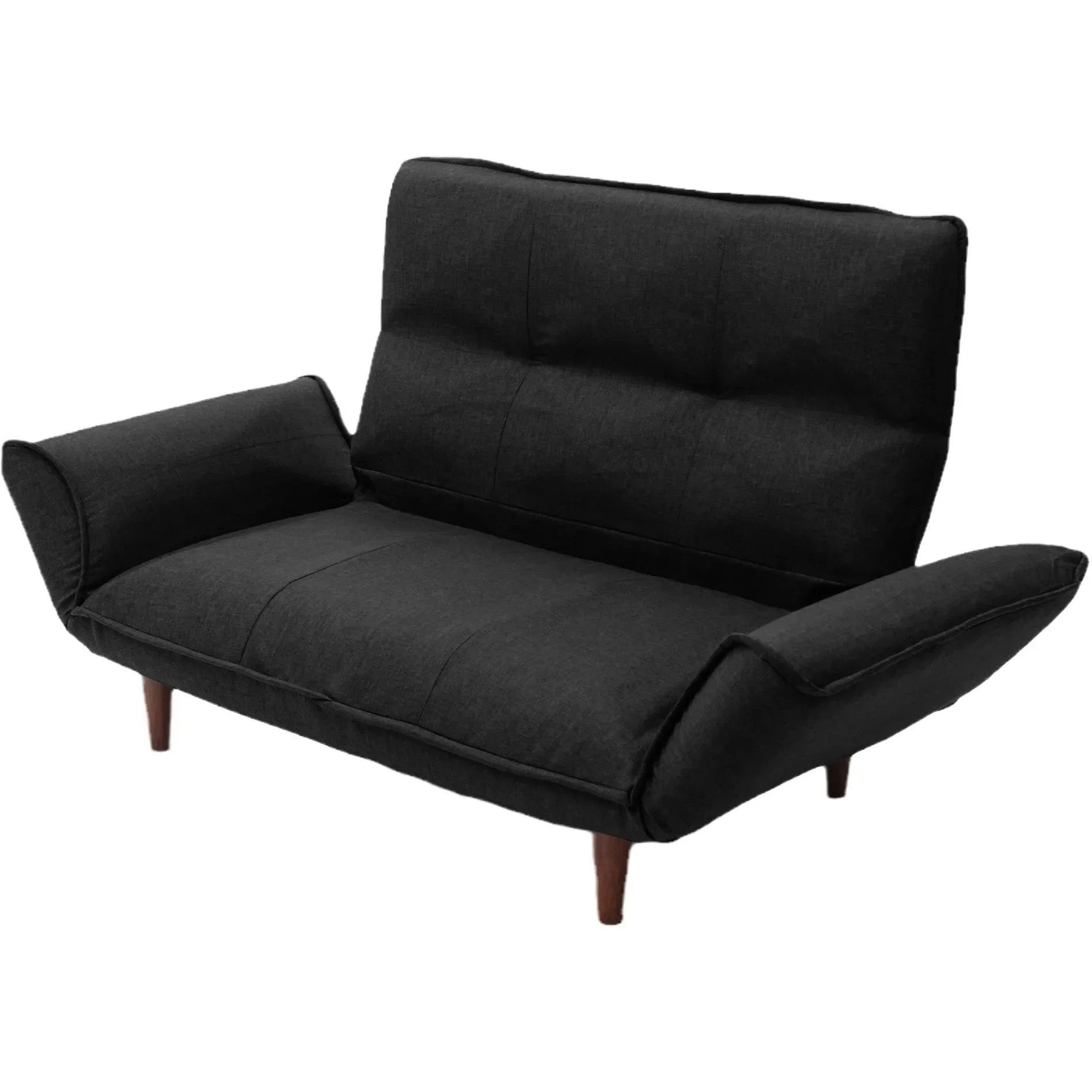 A316p-564BK 2人掛けハイバックソファー KAN セルタン ダリアンブラック色 高さ85.5cm幅141～175cm奥行き71～88cm  A316p-564BK