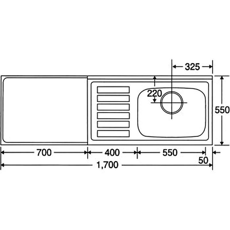 S55-170G 公団型流し台(Sタイプ・Eタイプ) ニッサンハロー 間口1700mm - 【通販モノタロウ】