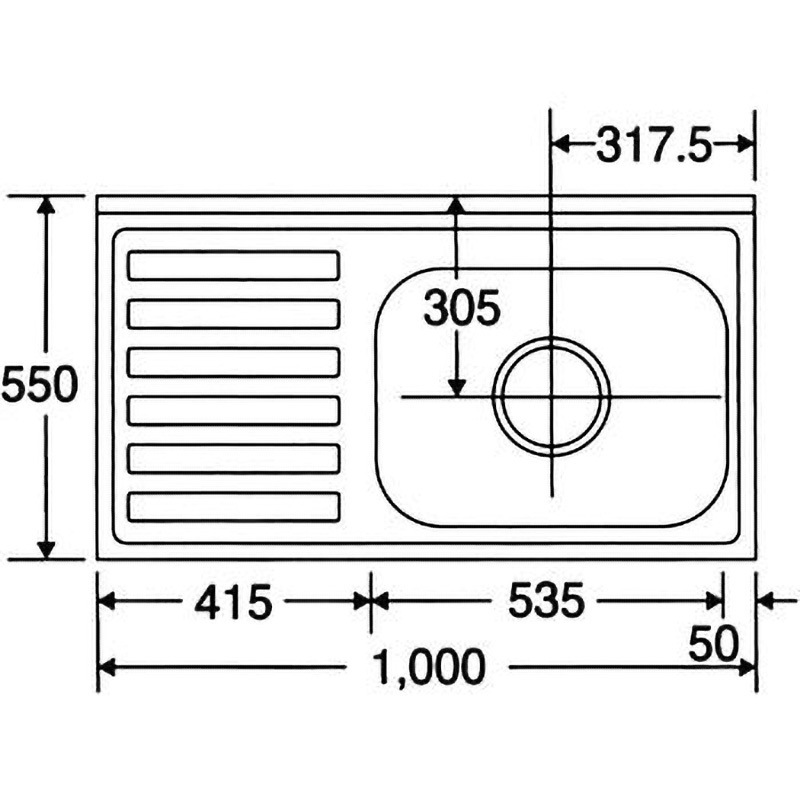 V55-100 流し台(Vタイプ) ニッサンハロー 間口1000mm - 【通販