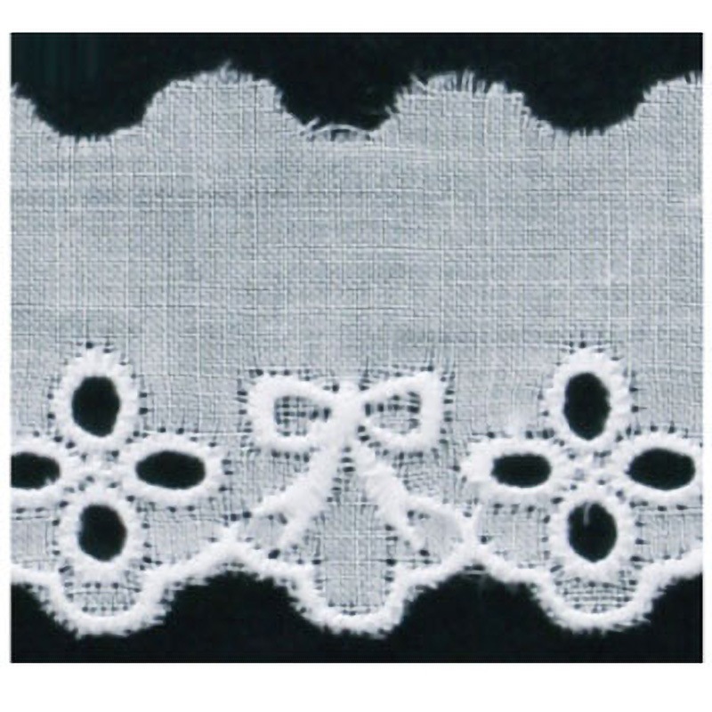 ホビーラホビーレ　レース布　ホワイト ホビーラホビーレ スイス輸入 コットンレース 3.1m×90cm オフ白 未使用