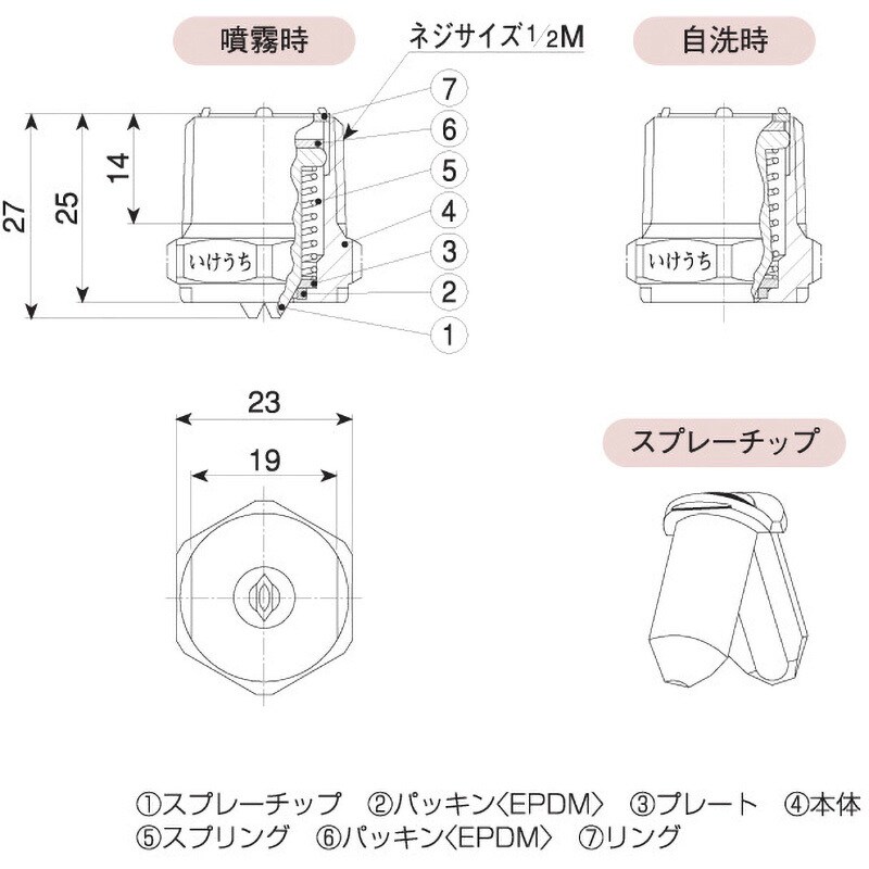 1/2MOMO8060S303 山形扇形ノズル(自洗機構付き) MOMOJetシリーズ 1個