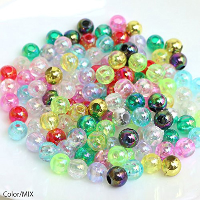 ASH-DX8M-1 プラスチック 丸ビーズ シマムラビーズ 透明(オーロラ)色