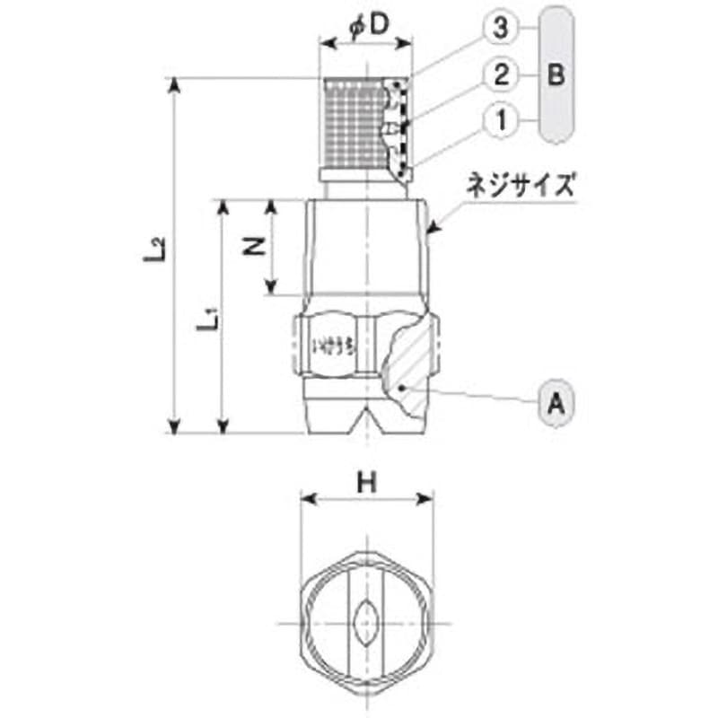 河内ページ 1/4MVVP9004S316L-IN 山形扇形ノズル(一体形) VVPシリーズ 1個