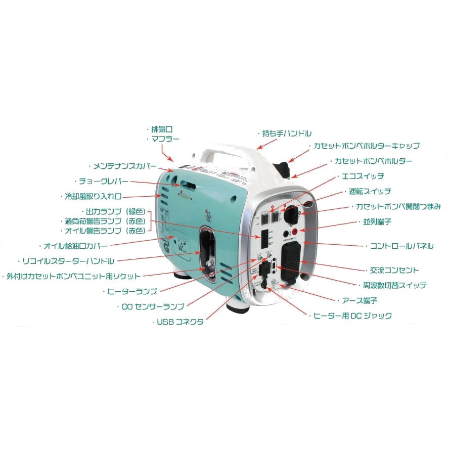 KG-071 ジーキュービックG700クレマ(カセットボンベ式携帯発電機) 1台