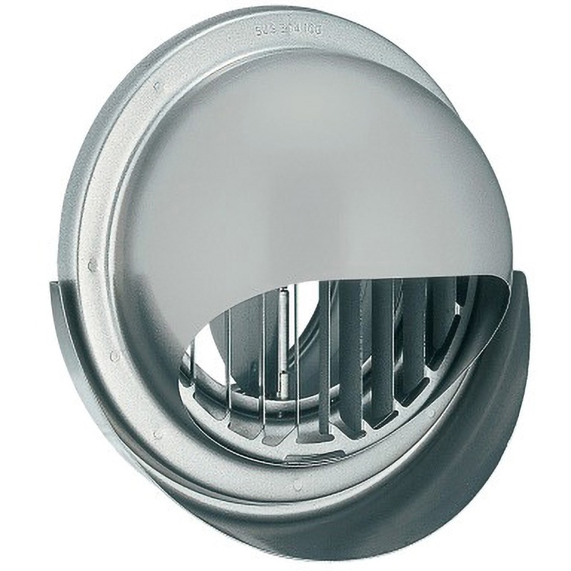 KBD-125MTGV-A10 丸型フード縦ガラリ水切り付換気口 防火ダンパー付 KBD-MTGVタイプ バクマ工業 10メッシュ
