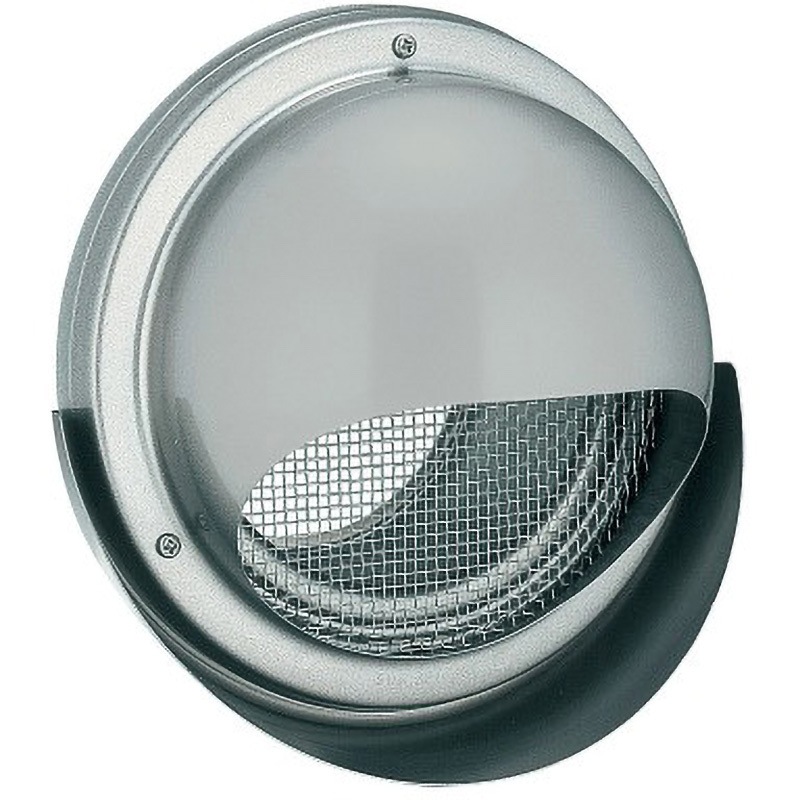 KN-150MA-A5 丸型フードメッシュ水切り付換気口 KN-MAタイプ バクマ工業 アミ付・取付穴付 5メッシュ   KN-150MA-A5