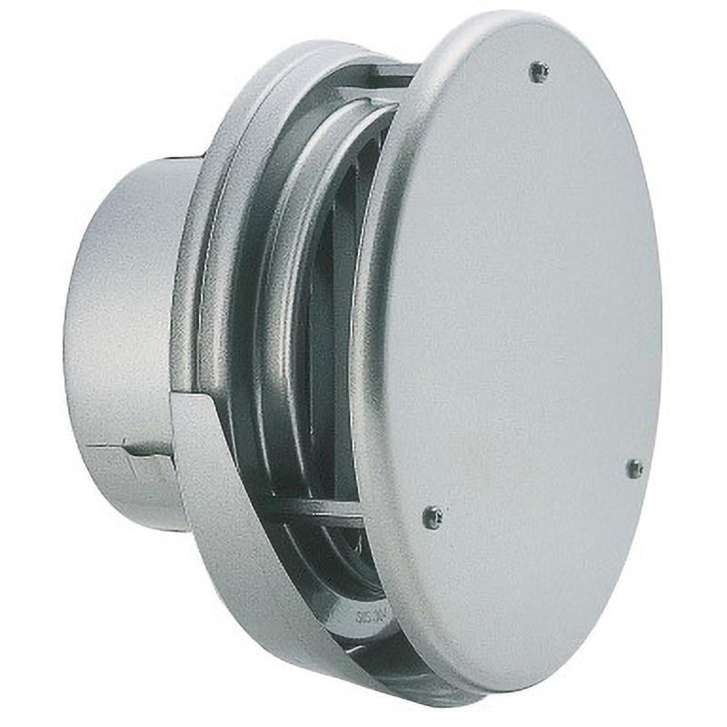 KW-100T-A10 丸型防風板縦ガラリ水切り付換気口 KW-Tタイプ バクマ工業 アミ付・取付穴付