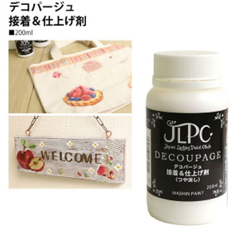 JLPC002 デコパージュ 接着&仕上げ剤 つや消し 1本(200mL) 和信