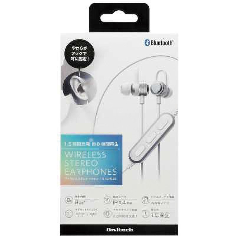 OWL-BTEP06S-WH Bluetooth5 マグネット付カナル型Bluetoothイヤホン 1 