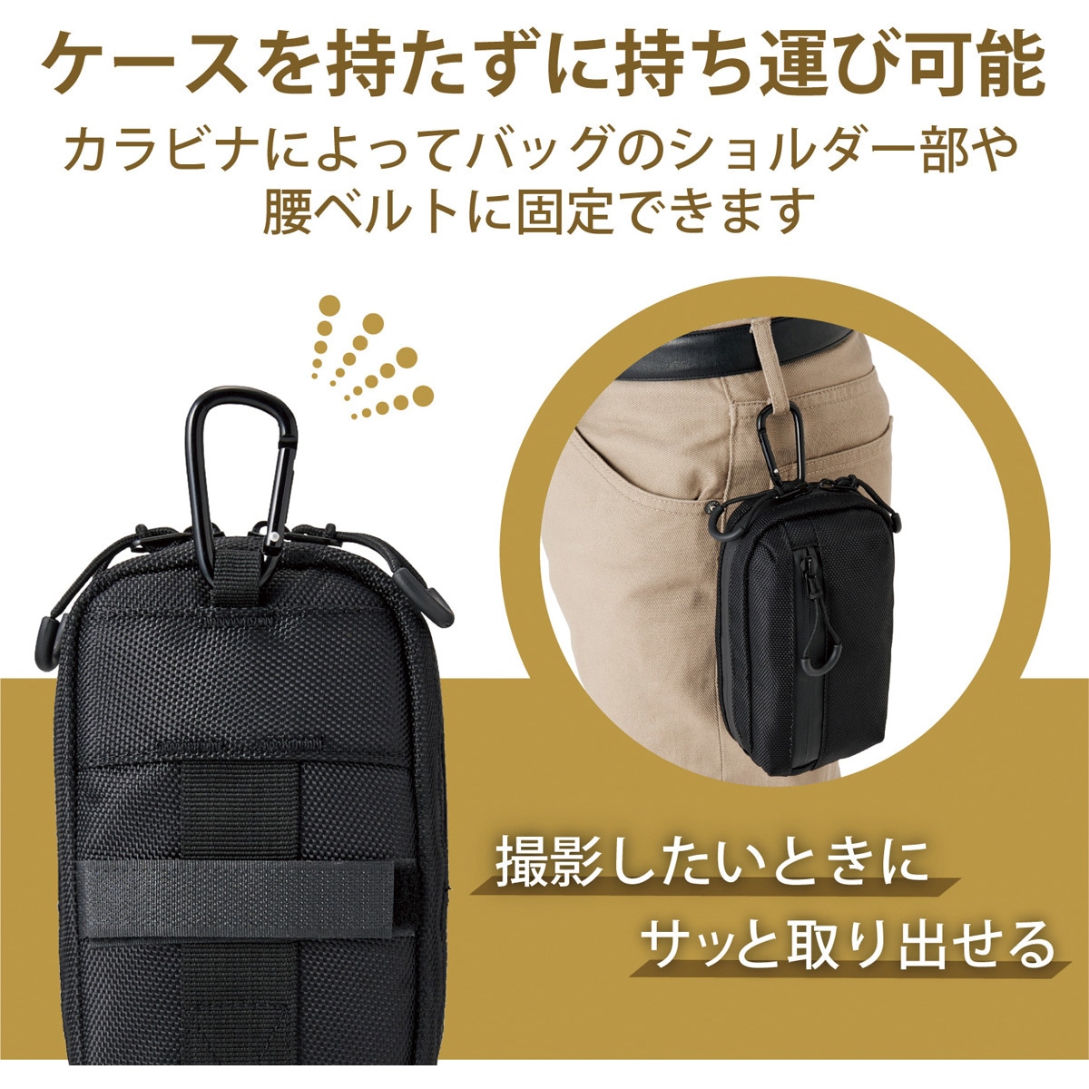 DGB-CP01MBK カメラケース コンパクトデジタルカメラ用 1気室 カラビナ 