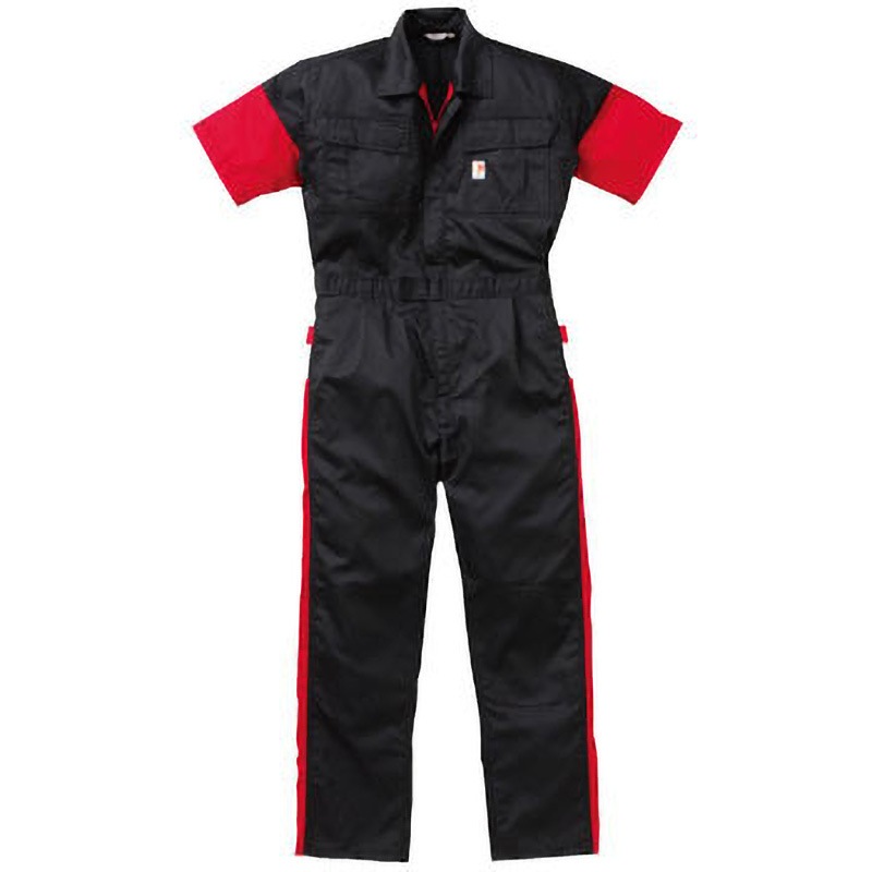 12-KM-257 Kansai Uniform KM-257 半袖ツナギ服 AUTO-BI(山田辰) ブラック色 サイズ5L袖丈29cm