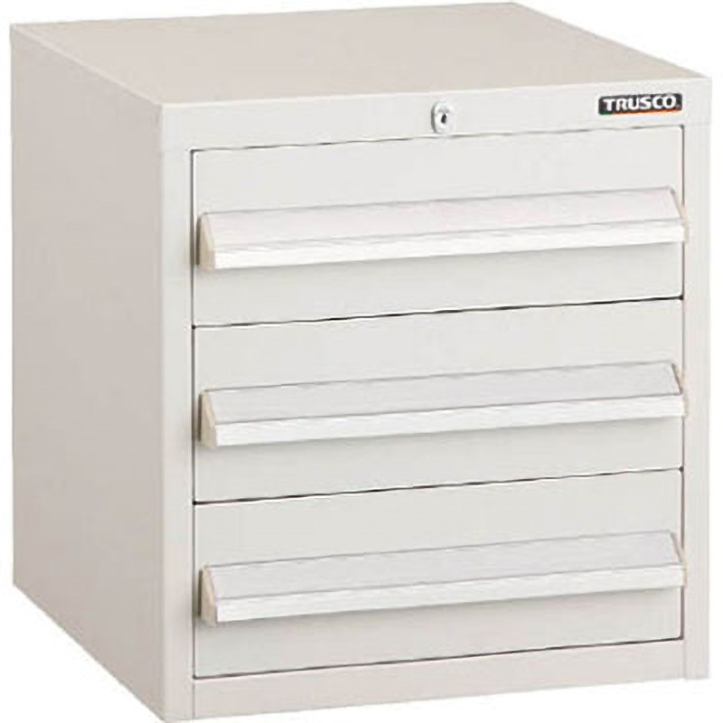 LVR-424W LVR型キャビネット TRUSCO 最大積載量180kg ホワイト 引出し数H120 3個 外寸法392×412×420mm