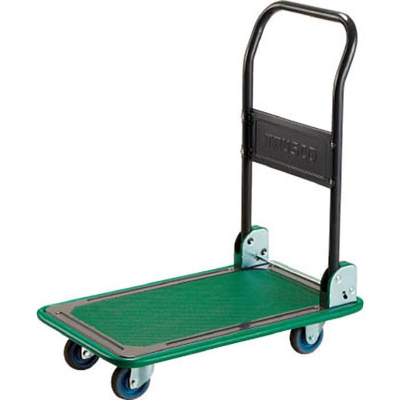 101EBN-AC ハイグレード台車 折畳式 TRUSCO 折りたたみハンドルタイプ スチール製 荷台寸法740×460mm  101EBN-AC
