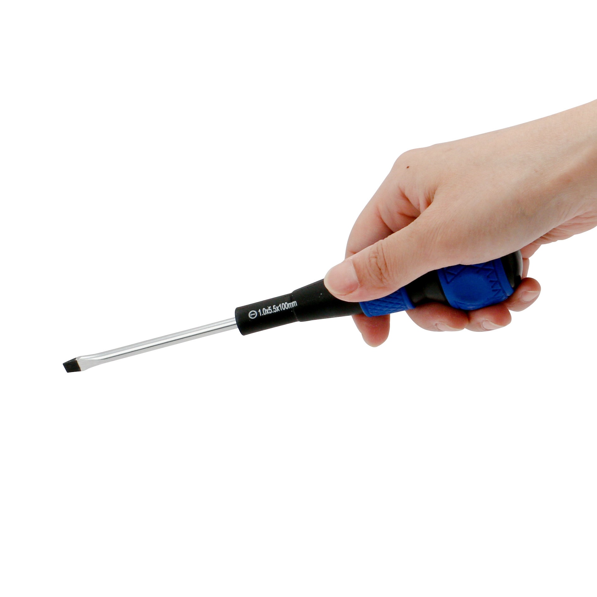 5.5×100 ドライバー パワーグリップ モノタロウ 単品 クロムバナジウム 刃先マグネットあり マイナス 軸長100mm先端サイズ5.5mm -  【通販モノタロウ】