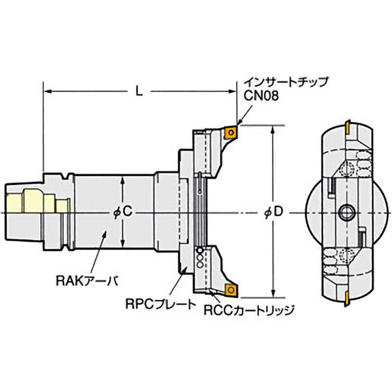 バランスカット大径用ZMACボーリングバー 日研工作所 NBT50-BAC430-210 (62-3674-68) バランスカット大径用ZMACボーリングバー 日研工作所 NBT50-BAC180-285