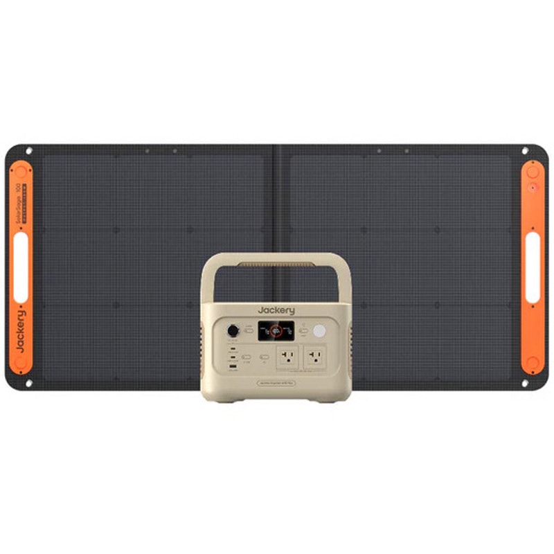 JE-600C-SJ+JS-100F Jackery Solar Generator 600 Plusポータブル電源サンドゴールド + 100W ソーラーパネル セット 1セット Jackery(ジャクリ) 【通販モノタロウ】 59,900円