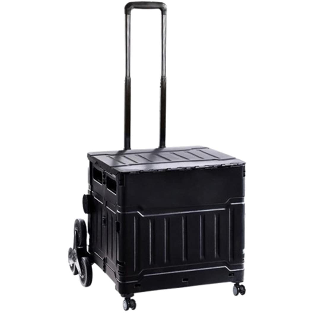 C1000717 折り畳みキャリーカート 50L ブラック 9000 (折り畳みサイズ)幅415×奥行115×高さ420 CRECOTE 荷重40kg