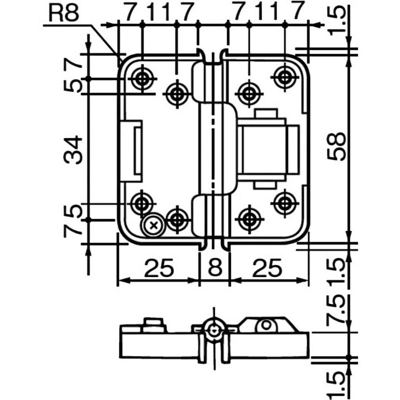 PC-089 間仕切折戸用丁番HDー37 ACE(エース) 1パック PC-089 【通販