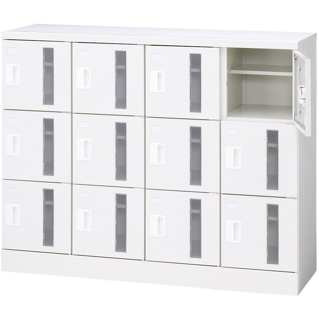 SB-TL43W W4 シューズボックス プラス[家具] 組立・設置・取付 横連結可 12人用(窓付タイプ) 錠なし   SB-TL43W W4