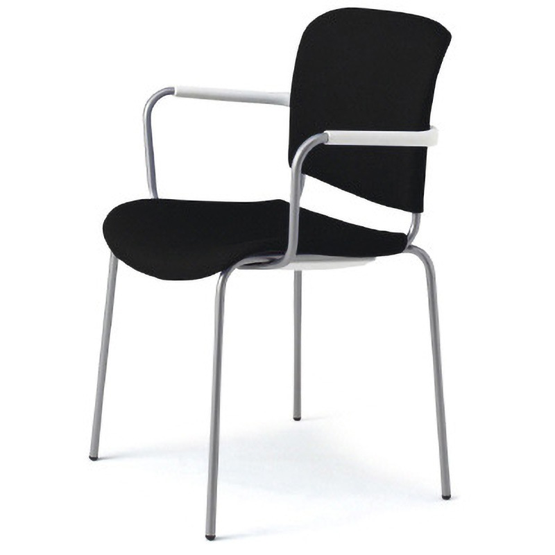 MB-F62SE BK ミーティングチェア フィトナ 4本脚 プラス[家具] スタッキング可 材質スチールパイプ/樹脂焼付塗装脚 MB-F62SE BK
