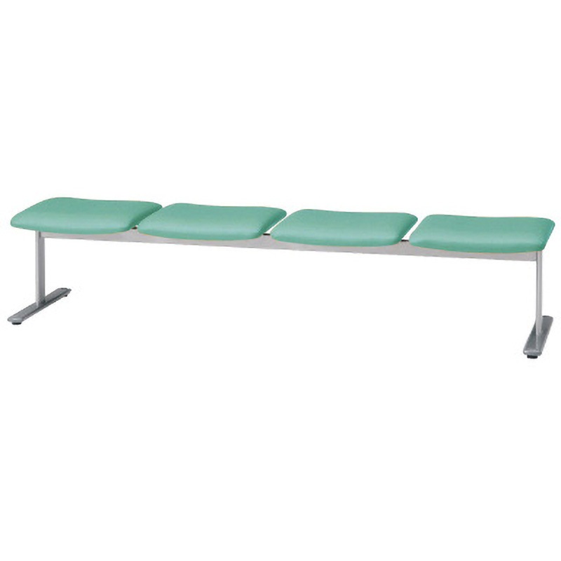 LS-2740N GR LS-270 ロビーチェア 4人用 背なし プラス[家具] 組立・設置・取付 ライトグリーン色 高さ445mm幅2105mm奥行520mm  LS-2740N GR