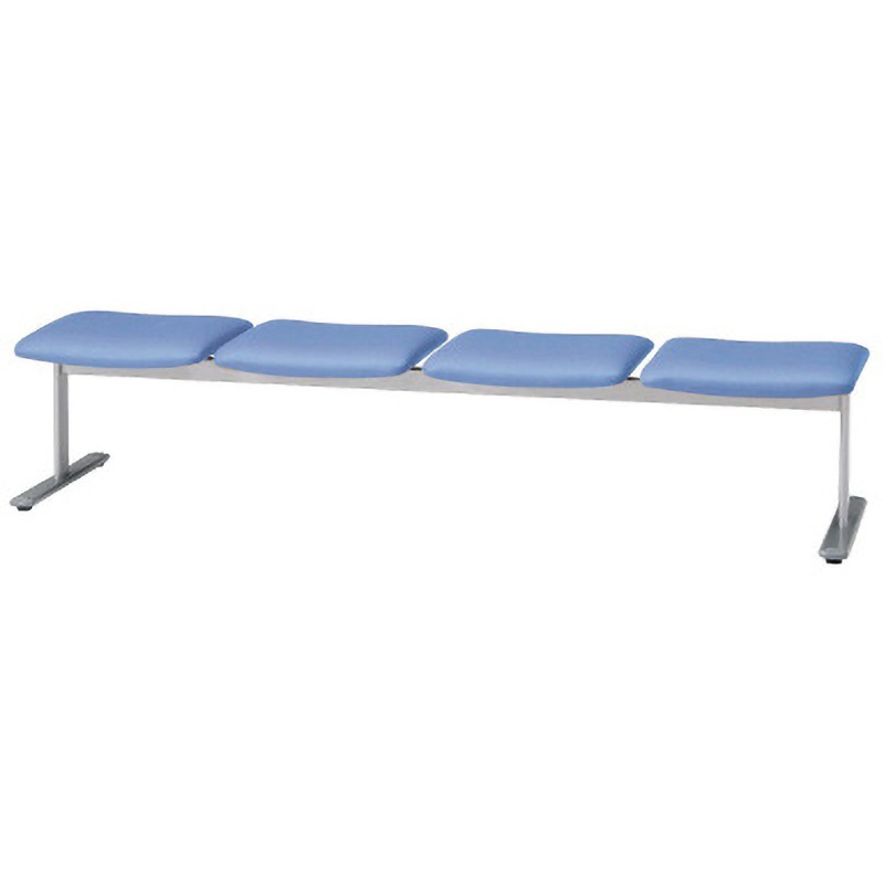 LS-2740N LB LS-270 ロビーチェア 4人用 背なし プラス[家具] 組立・設置・取付 ライトブルー色 高さ445mm幅2105mm奥行520mm  LS-2740N LB