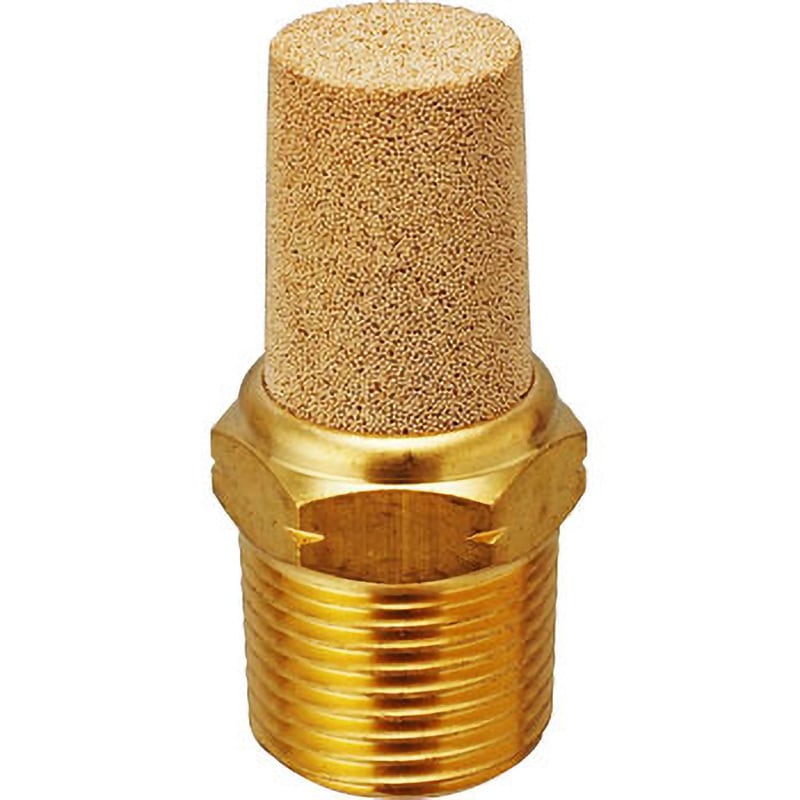 BM-38 サイレンサ 真鍮製 モノタロウ 接続口R 空気 取付ねじサイズR3/8