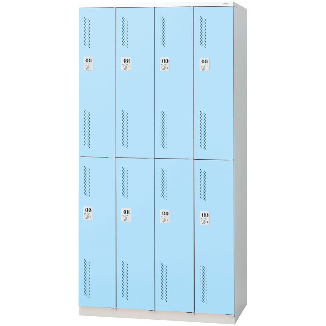 LZ-8D LB LZ 更衣ロッカー(ダイヤル錠) プラス[家具] 組立・設置・取付 8人用 ライトブルー色   LZ-8D LB