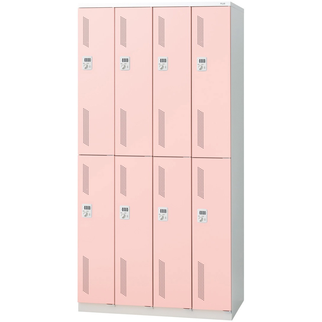 LZ-8D PK LZ 更衣ロッカー(ダイヤル錠) プラス[家具] 組立・設置・取付 8人用 ピンク色   LZ-8D PK