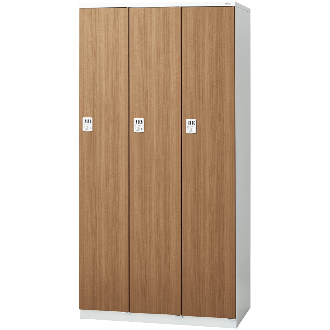 LZ-3D WC LZ 更衣ロッカー(ダイヤル錠) プラス[家具] 組立・設置・取付 3人用 ウォルナット色   LZ-3D WC