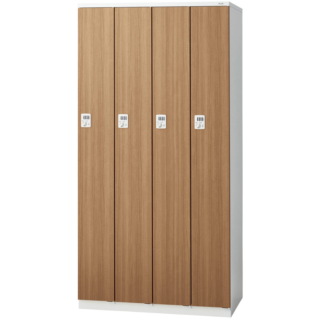 LZ-4D WC LZ 更衣ロッカー(ダイヤル錠) プラス[家具] 組立・設置・取付 4人用 ウォルナット色   LZ-4D WC