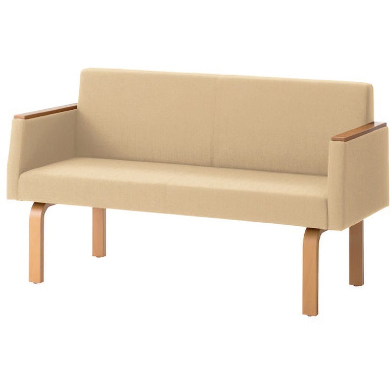 LS-812ANS BE LS-800 ロビーチェア 2人用 背付肘付 プラス[家具] 屋外使用不可 背もたれあり ベージュ色 高さ760mm幅1300mm奥行560mm  LS-812ANS BE