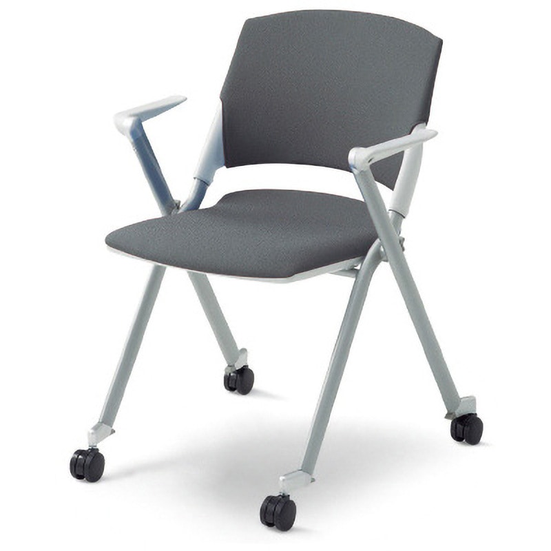 MB-812SE CGY ミーティングチェア M-800 背カバー プラス[家具] 組立・設置・取付 キャスターあり スタッキング可 クラウドグレー 肘掛あり  MB-812SE CGY