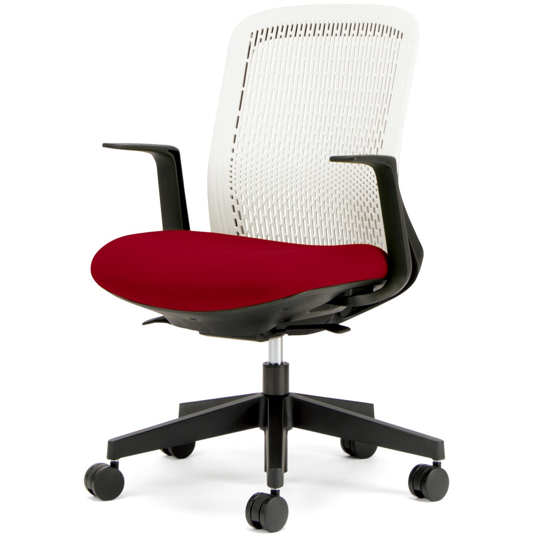 KB-TR50SEL RD チェア Try 樹脂脚 ローバック ホワイトシェル(組立サービス付き) プラス[家具] 組立・設置・取付 肘掛あり 色RD   KB-TR50SEL RD