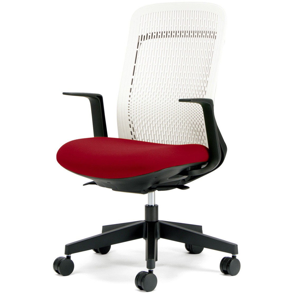 KB-TR51SEL RD チェア Try 樹脂脚 ハイバック ホワイトシェル(組立サービス付き) プラス[家具] 組立・設置・取付 肘掛あり 色RD   KB-TR51SEL RD