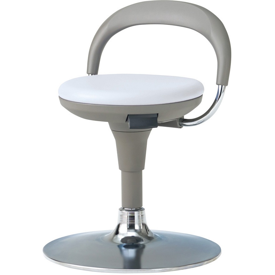 KC-18BL LG 多目的スツール 背付 円盤脚 プラス[家具] 組立・設置・取付 ライトグレー色 高さ620～720mm幅500mm奥行500mm  KC-18BL LG