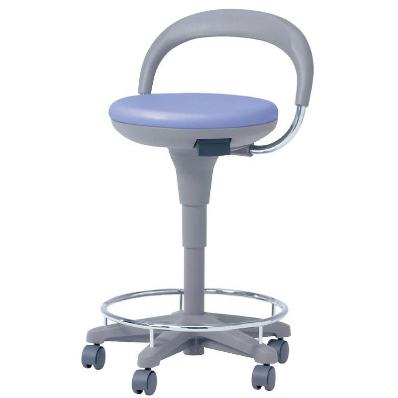 KC-18RL LB 多目的スツール 背付 キャスター脚 プラス[家具] 組立・設置・取付 ライトブルー色 高さ695～870mm幅510mm奥行485mm  KC-18RL LB