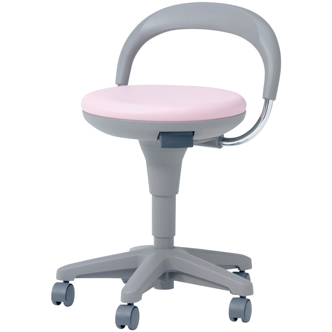 KC-18L PI 多目的スツール 背付 キャスター脚 プラス[家具] 組立・設置・取付 ピーチ色 高さ645～745mm幅510mm奥行485mm  KC-18L PI