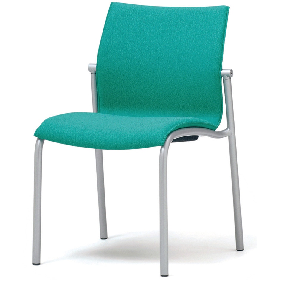 MC-A22 GR ミーティングチェア MC-A20 4本脚 プラス[家具] 組立・設置・取付 スタッキング可 樹脂成型品/布張り グリーン 高さ780mm幅500mm奥行560mm