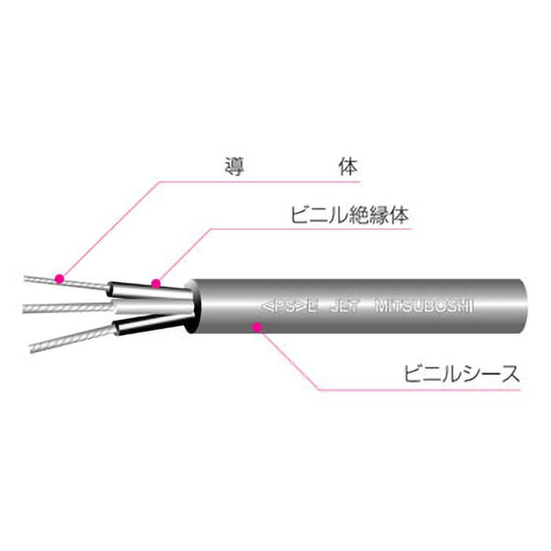 VCTF 4C×1.25SQ(シュリンク)灰 ビニルキャブタイヤ丸形コード VCTF(シュリンク) 三ツ星 灰色 芯数(C)4 全長100m線心外径2.7mm  1巻 - 【通販モノタロウ】