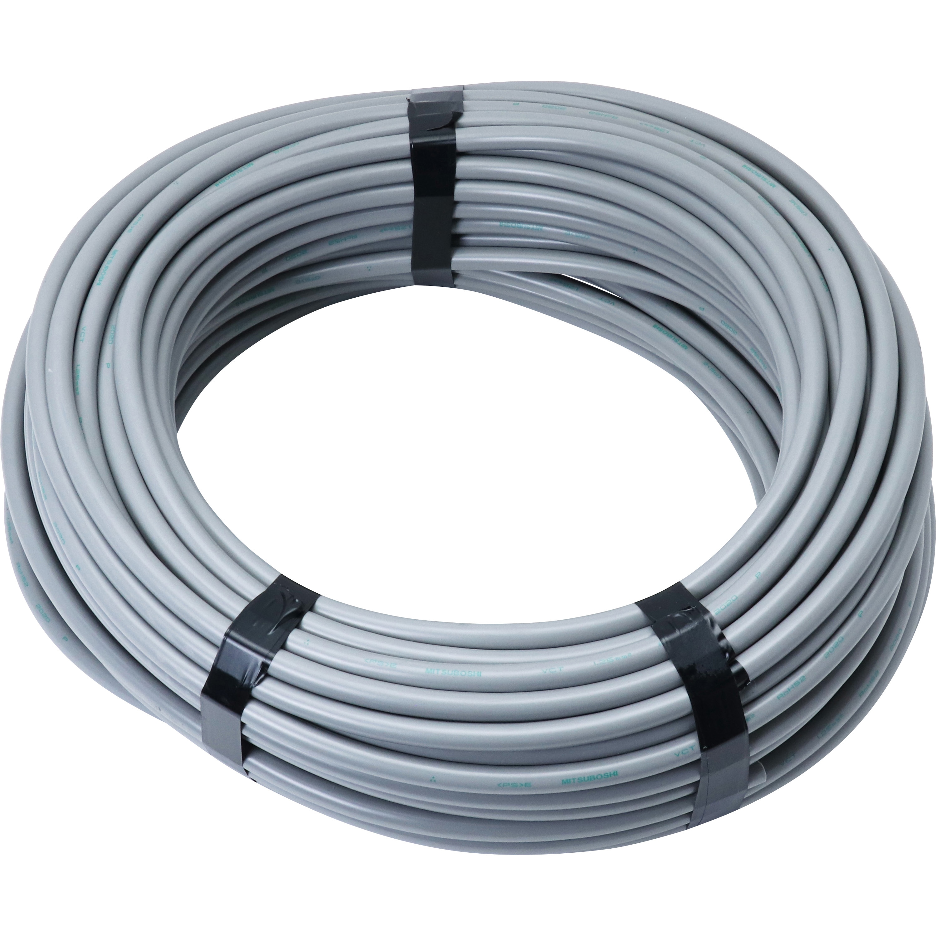 VCT(灰) 1.25SQx2C 600V ビニルキャブタイヤケーブル 三ツ星 灰色 長さ