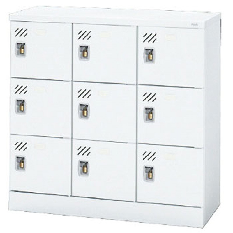 KL-L33N W4 多人数用ロッカー プラス[家具] 組立・設置・取付 ホワイト色 南京錠対応 人数9人用   KL-L33N W4