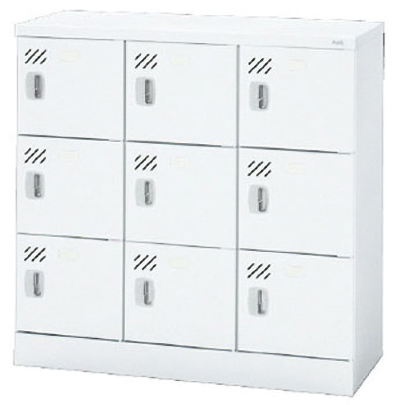 KL-L33 W4 多人数用ロッカー プラス[家具] 組立・設置・取付 ホワイト色 鍵無し 人数9人用   KL-L33 W4