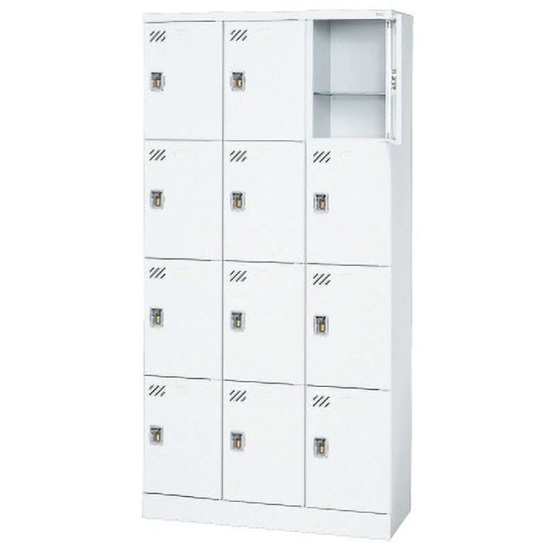 KL-H34N W4 多人数用ロッカー プラス[家具] 組立・設置・取付 ホワイト色 南京錠対応 人数12人用   KL-H34N W4