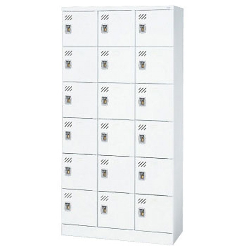 KL-H36N W4 多人数用ロッカー プラス[家具] 組立・設置・取付 ホワイト色 南京錠対応 人数18人用   KL-H36N W4
