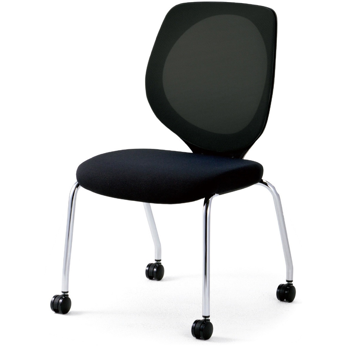 MC-3533006CMS BK チェア ジロフレックス 353 ミーティング 4本脚キャスタータイプ プラス[家具] 組立・設置・取付 不可 樹脂成型品/メッシュ張り 肘掛なし ブラック  MC-3533006CMS BK