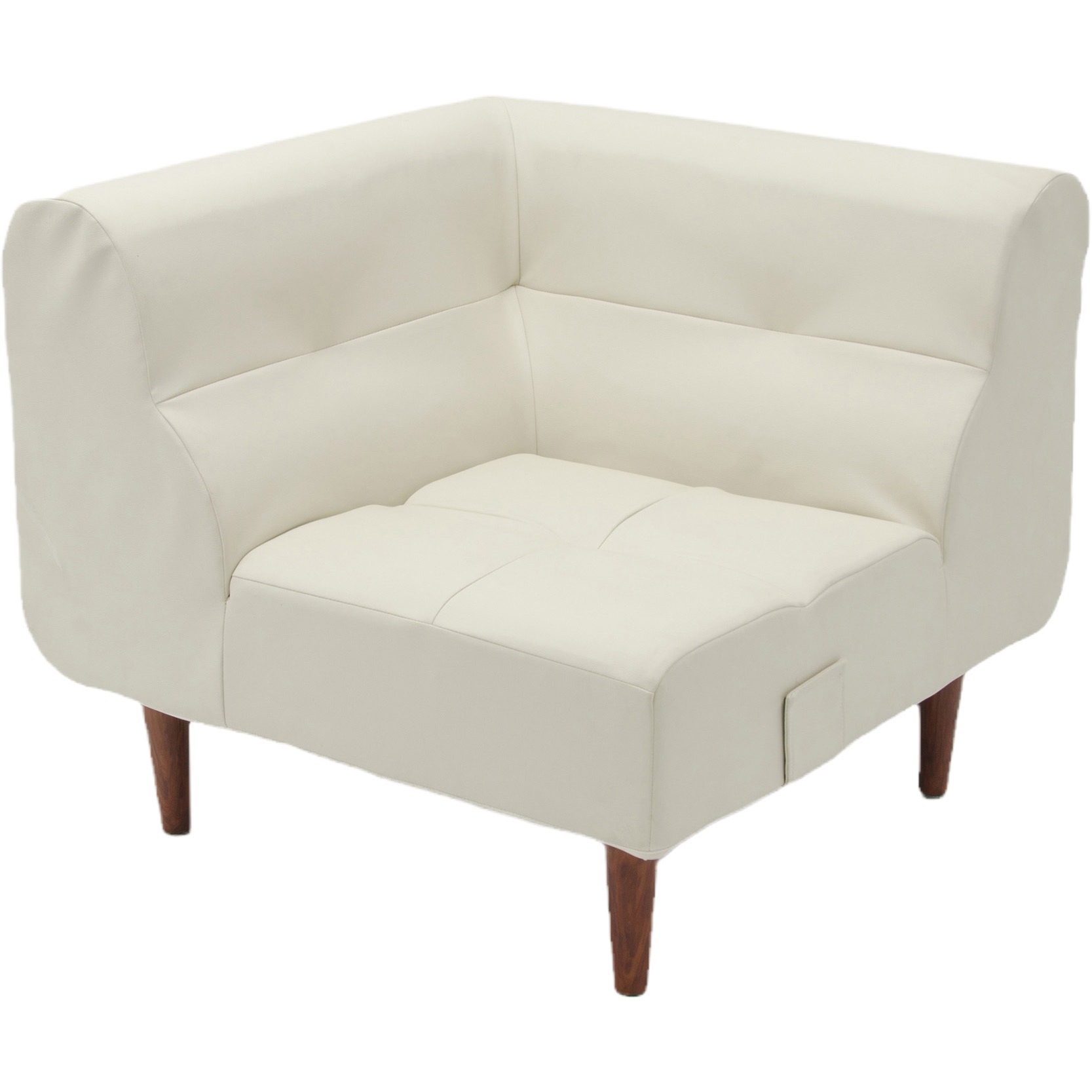 A529p-C-598WH ダイニングソファ August セルタン PVCアイボリー色 質量13.5kg 高さ65cm幅82cm奥行き82cm  A529p-C-598WH