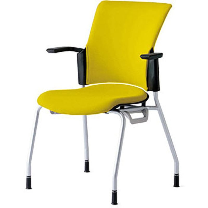MB-W60S CYE チェア チェダーC 4本脚 背クッション 肘付 プラス[家具] 組立・設置・取付 カナリアイエロー キャスターなし スタッキング可  MB-W60S CYE