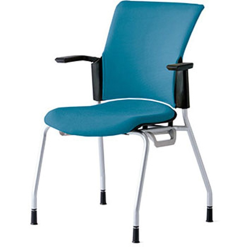 MB-W60S SBL チェア チェダーC 4本脚 背クッション 肘付 プラス[家具] 組立・設置・取付 シャローブルー キャスターなし スタッキング可  MB-W60S SBL